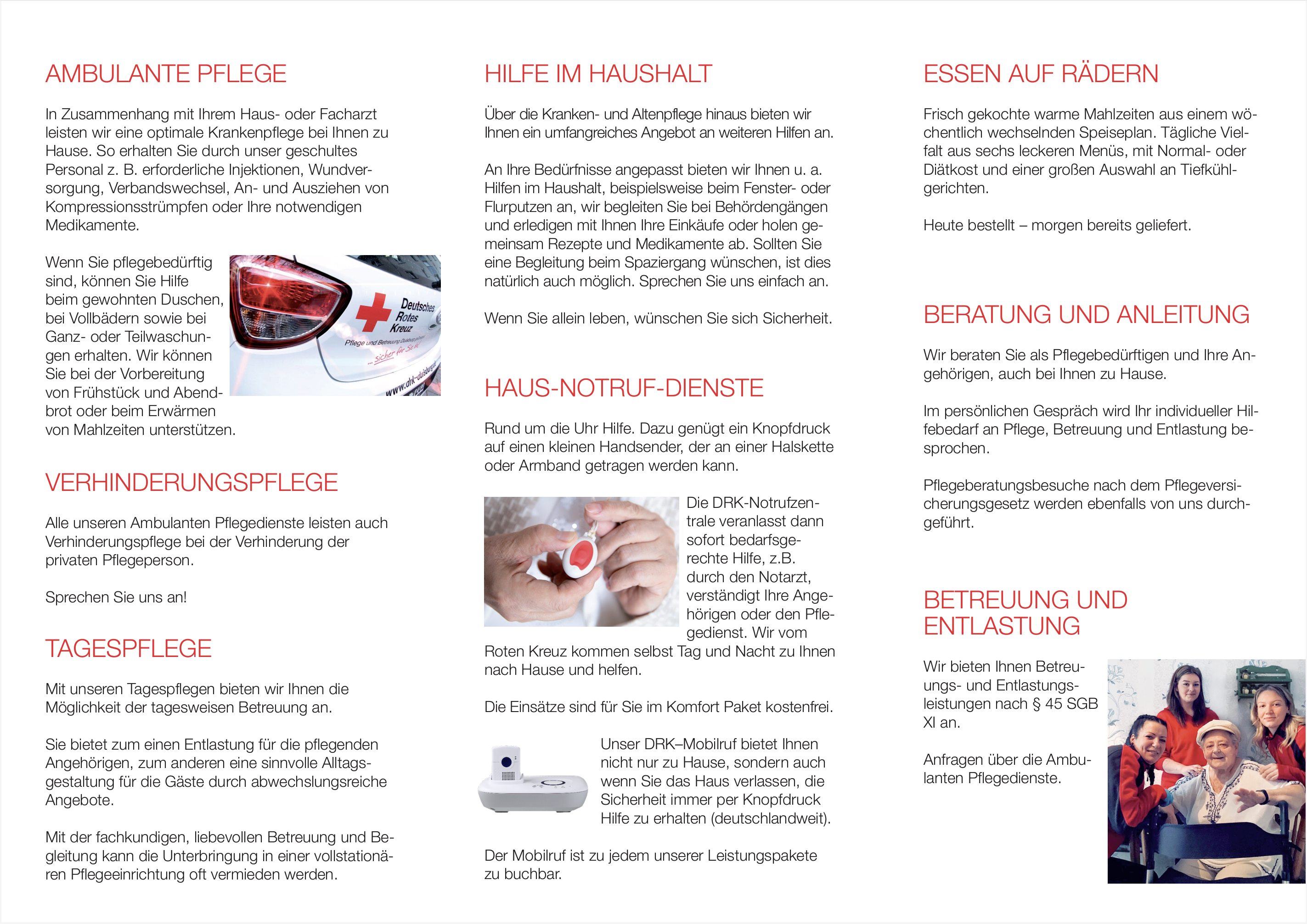 Flyer Ambulante Pflegedienste DRK Duisburg