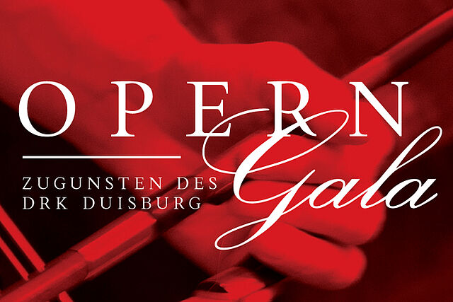 Hand mit Geigenbogen mit der Aufschrift Opern-Gala